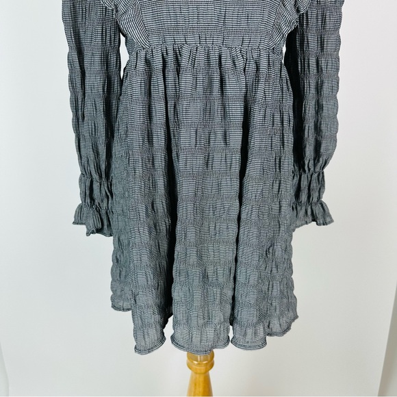 Moon River Ruffle Gingham Babydoll Mini Dress Coquette Fashion Size Small - Picture 4 of 10